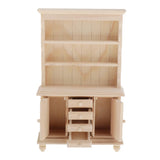 Maxbell Wooden Book Shelfs Storage Organizer Cupboard for 1/12 Dollhouse Furniture
