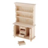 Maxbell Wooden Book Shelfs Storage Organizer Cupboard for 1/12 Dollhouse Furniture