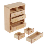 Maxbell 1/12 Dollhouse Miniature Furniture Living Room Drawers Storage Cabinet Set