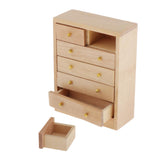 Maxbell 1/12 Dollhouse Miniature Furniture Living Room Drawers Storage Cabinet Set