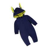 Maxbell 1pc Rabbit Climbing Clothes Unisex Baby Newborn Romper Cotton Zipper New dark blue 73