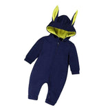 Maxbell 1pc Rabbit Climbing Clothes Unisex Baby Newborn Romper Cotton Zipper New dark blue 90