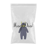 Maxbell 1pc Rabbit Climbing Clothes Unisex Baby Newborn Romper Cotton Zipper New dark blue 90