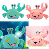 Maxbell Electric Crab Toys Pull Back Sound Colorful Light Auto Rotation Animal Model blue