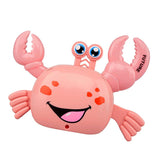 Maxbell Electric Crab Toys Pull Back Sound Colorful Light Auto Rotation Animal Model pink