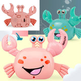 Maxbell Electric Crab Toys Pull Back Sound Colorful Light Auto Rotation Animal Model pink