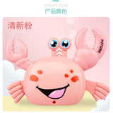 Maxbell Electric Crab Toys Pull Back Sound Colorful Light Auto Rotation Animal Model pink