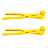Maxbell Large Snowball Clip Ball Maker Snow Mold for Kids Outdoor Sports Tool Yellow