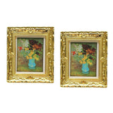 Maxbell 1:12 Dollhouse Gold Picture Frame Miniature Daisy Women Decor Accessory A