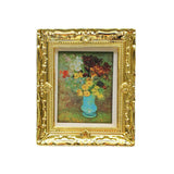 Maxbell 1:12 Dollhouse Gold Picture Frame Miniature Daisy Women Decor Accessory A