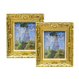 Maxbell 1:12 Dollhouse Gold Picture Frame Miniature Daisy Women Decor Accessory B