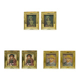 Maxbell 2pcs 1:12 Dollhouse Gold Picture Frame Decor Accessories Self-portrait