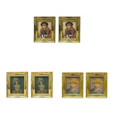 Maxbell 2pcs 1:12 Dollhouse Gold Picture Frame Decor Accessories Self-portrait