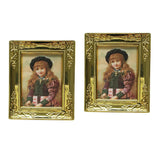 Maxbell 2pcs 1:12 Dollhouse Gold Picture Frame Decor Accessories Girl
