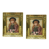 Maxbell 2pcs 1:12 Dollhouse Gold Picture Frame Decor Accessories Girl
