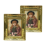 Maxbell 2pcs 1:12 Dollhouse Gold Picture Frame Decor Accessories Girl