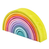 Maxbell 12x Wooden Rainbow Blocks Arch Stacking Nesting Kids Hand-Eye Puzzle Toy A