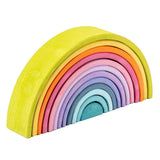 Maxbell 12x Wooden Rainbow Blocks Arch Stacking Nesting Kids Hand-Eye Puzzle Toy A