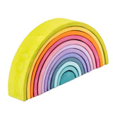 Maxbell 12x Wooden Rainbow Blocks Arch Stacking Nesting Kids Hand-Eye Puzzle Toy A