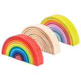 Maxbell 12x Wooden Rainbow Blocks Arch Stacking Nesting Kids Hand-Eye Puzzle Toy A