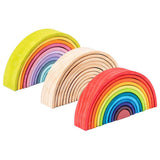 Maxbell 12x Wooden Rainbow Blocks Arch Stacking Nesting Kids Hand-Eye Puzzle Toy A