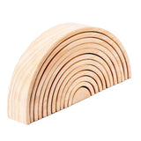 Maxbell 12x Wooden Rainbow Blocks Arch Stacking Nesting Kids Hand-Eye Puzzle Toy B