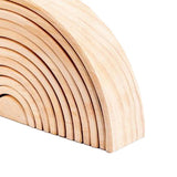Maxbell 12x Wooden Rainbow Blocks Arch Stacking Nesting Kids Hand-Eye Puzzle Toy B