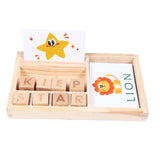 Maxbell Kids Wooden Learning Word Spelling Blocks Jigsaw Early Educational Toy