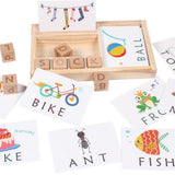 Maxbell Kids Wooden Learning Word Spelling Blocks Jigsaw Early Educational Toy