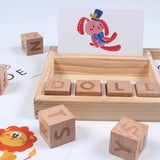 Maxbell Kids Wooden Learning Word Spelling Blocks Jigsaw Early Educational Toy