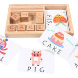Maxbell Kids Wooden Learning Word Spelling Blocks Jigsaw Early Educational Toy