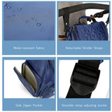 Maxbell Diaper Bag Backpack Large Capacity Baby Nursing Bag Dark Blue