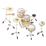 Maxbell 9pcs 1:6 Scale Miniature Drum Set Collectible Instrument - DECORATIVE MODEL
