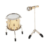 Maxbell 9pcs 1:6 Scale Miniature Drum Set Collectible Instrument - DECORATIVE MODEL