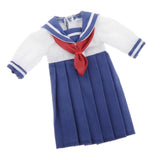 Maxbell Lovely Doll Mini School Uniform Dress Clothes for 1/6 Girl Dolls Navy Blue