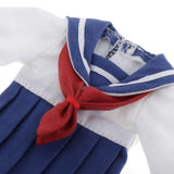 Maxbell Lovely Doll Mini School Uniform Dress Clothes for 1/6 Girl Dolls Navy Blue