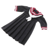 Maxbell Lovely Doll Mini School Uniform Dress Clothes for 1/6 Girl Dolls Black