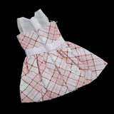 Maxbell Lovely Doll Mini Sleeveless Plaid Dress Clothes for 1/6 Girl Dolls Pink