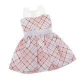 Maxbell Lovely Doll Mini Sleeveless Plaid Dress Clothes for 1/6 Girl Dolls Pink