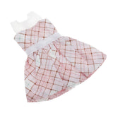 Maxbell Lovely Doll Mini Sleeveless Plaid Dress Clothes for 1/6 Girl Dolls Pink