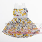 Maxbell Lovely Doll Mini Sleeveless Plaid Dress Clothes for 1/6 Girl Dolls Yellow