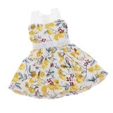 Maxbell Lovely Doll Mini Sleeveless Plaid Dress Clothes for 1/6 Girl Dolls Yellow
