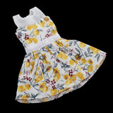 Maxbell Lovely Doll Mini Sleeveless Plaid Dress Clothes for 1/6 Girl Dolls Yellow