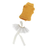 Maxbell Knitted Turtleneck Vest and Tulle Skirt for 1/12 OB11 Doll Clothes White