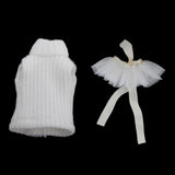 Maxbell Knitted Turtleneck Vest and Tulle Skirt for 1/12 OB11 Doll Clothes Ginger