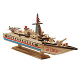 Maxbell Wooden Military Aircraft Carrier Frigate Building Kits Ship Model Music Toy