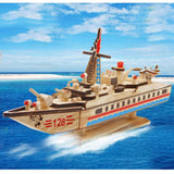 Maxbell Wooden Military Aircraft Carrier Frigate Building Kits Ship Model Music Toy