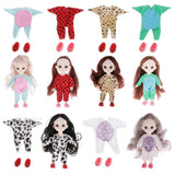 Maxbell 6 Set 16cm/6inch Mini Girl Doll Jumpsuit Shoes Suit DIY Dress up Accessory