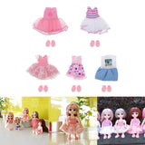 Maxbell 5 Set 16cm/6inch Mini Doll Dress Skirt Shoes Suit DIY Dress up Accessory