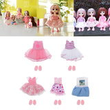 Maxbell 5 Set 16cm/6inch Mini Doll Dress Skirt Shoes Suit DIY Dress up Accessory